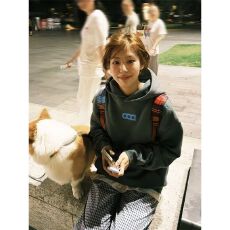 美式复古刺绣连帽卫衣女2025秋冬新款爆款加绒oversize宽松外套潮