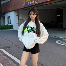 批发纯棉面料秋冬国潮毛巾绣卫衣女嘻哈oversieze休闲宽松情侣款上衣