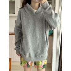 100%棉面华棉320g/420g 纯色2025秋冬无帽绳连帽卫衣简约风外套