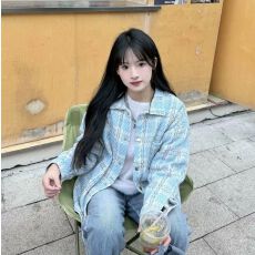 批发格子POLO衫<b class='q'>学院风</b>长袖开衫上衣女ins风宽松外套