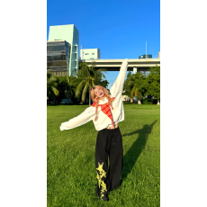 国潮牌格纹蝴蝶结绑带连帽卫衣女春秋慵懒风美式高街上衣情侣外套