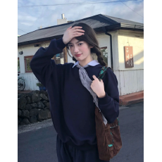 批发100%棉面华棉320g/420g纯色 2025新款秋冬圆领<b class='q'>卫衣</b>上衣长袖