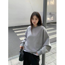 100%棉面华棉320g/420g纯色 2025新款秋冬圆领卫衣上衣长袖