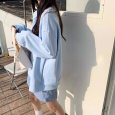 批发100%棉面华棉320g/420g纯色 2025新款秋冬圆领<b class='q'>卫衣</b>上衣长袖