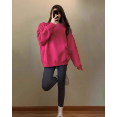 100%棉面华棉320g/420g纯色 2025新款秋冬圆领卫衣上衣长袖