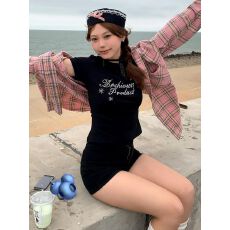 森系甜美粉色格纹衬衫女早秋中厚宽松休闲显瘦中长款衬衣外穿开衫