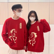 100%棉面华棉320g/420g印花 2025秋冬宽松圆领卫衣上衣长袖