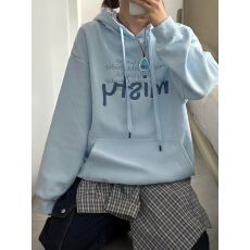 100%棉面华棉320g/420g印花2026秋冬宽松慵懒风连帽卫衣