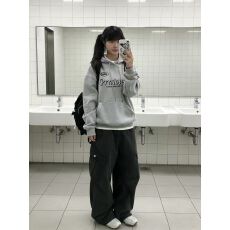 批发100%棉面华棉320g/420g印花2026秋冬宽松慵懒风连帽<b class='q'>卫衣</b>