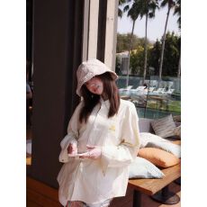 批发美式复古粉色<b class='q'>条纹</b><b class='q'>衬衫</b>女2026新款小狗刺绣早秋外套宽松学院风上衣