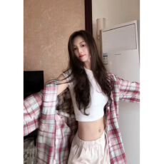 批发辣妹复古磨毛格纹长袖衬衫女春秋纯欲慵懒风宽松<b class='q'>休闲</b>格子衬衣上衣