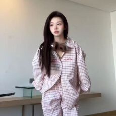 批发国潮牌粉色格子POLO领防晒衬衫女春夏开衫设计感修身显瘦百搭衬衣