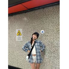 批发蓝色格子<b class='q'>POLO</b>领长袖休闲衬<b class='q'>衫</b>女春季宽松显瘦衬<b class='q'>衣</b>百搭chic开<b class='q'>衫</b>上衣