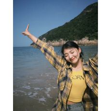 批发多巴胺穿搭<b class='q'>纯棉</b>黄黑色格子衬衫女宽松慵懒风中长款衬衣防晒衫外穿