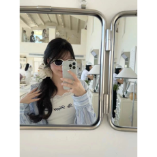 批发粉色条纹polo领<b class='q'>长袖</b><b class='q'>衬衫</b>女装夏季薄款宽松防晒<b class='q'>衬衣</b>中长款上衣