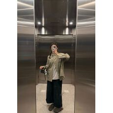 批发原版面料复古格子衬衫女夏季设计感小众宽松休闲长袖防晒上衣外套