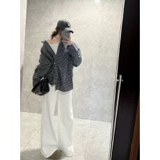 批发法式蓝色条纹<b class='q'>衬衫</b>女开春2026宽松上衣设计感小众长袖<b class='q'>衬衣</b>外套