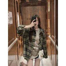 批发条纹毛边<b class='q'>衬衫</b>女2026年新款设计感口袋有标<b class='q'>长袖</b><b class='q'>衬衣</b>开衫外搭上衣