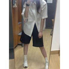 批发实价纯色短袖<b class='q'>衬衫</b>女2026夏新款宽松<b class='q'>韩版</b>纯色上衣百搭休闲小众<b class='q'>衬衣</b>