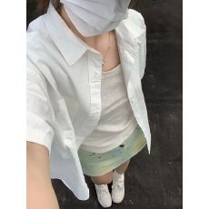 批发实价纯色短袖衬衫女2026夏新款宽松韩版纯色上衣百搭休闲小众衬衣
