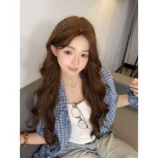 批发韩版宽松慵懒风防晒衬衫女夏薄款复古格子长袖衬衣外套小个子上衣