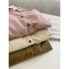 批发气质复古灯芯绒衬衫女法式叠穿内搭衬衣外套宽松休闲遮肉<b class='q'>长袖</b>上衣
