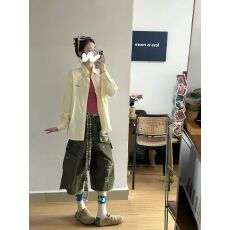 批发原版面料刺绣条纹<b class='q'>衬衫</b>女叠穿遮肉宽松百搭<b class='q'>衬衣</b>外搭防晒开衫ins潮