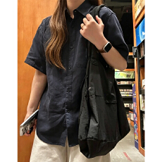 批发实价纯色短袖<b class='q'>衬衫</b>女2026夏新款宽松韩版纯色上衣百搭休闲小众<b class='q'>衬衣</b>
