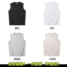 批发220克双面罗马棉无袖吸湿排汗透气运动宽松T恤<b class='q'>男</b>女<b class='q'>背心</b>