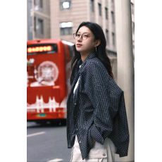 批发法式蓝色条纹<b class='q'>衬衫</b>女开春2026宽松上衣设计感小众长袖<b class='q'>衬衣</b>外套