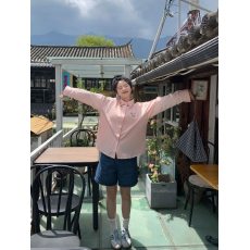 批发小马卡通刺绣纯棉<b class='q'>衬衫</b>女2026春季新款慵懒风宽松<b class='q'>长袖</b>翻领上衣