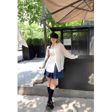 批发秋季通勤风白色提花<b class='q'>长袖</b><b class='q'>衬衫</b>女宽松高级感防晒<b class='q'>衬衣</b>纯色上衣