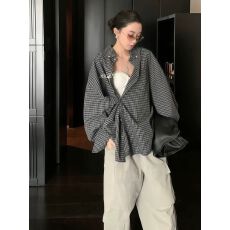 批发法式蓝色条纹<b class='q'>衬衫</b>女开春2026宽松上衣设计感小众<b class='q'>长袖</b><b class='q'>衬衣</b>外套