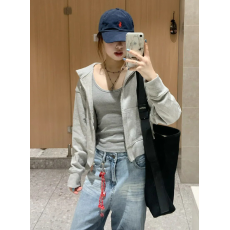 批发早秋短款连帽卫衣外套女2026秋季小个子春秋薄款开衫运动上衣