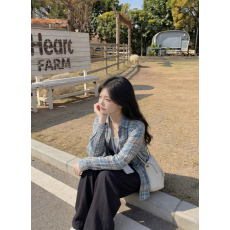 批发美式复古格纹<b class='q'>衬衫</b>Cleanfit宽松百搭<b class='q'>格子</b><b class='q'>衬衣</b>外套潮牌