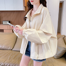 批发简约小众翻领外套女2026秋冬新款初高中学生宽松百搭冲锋衣夹克<b class='q'>潮</b>