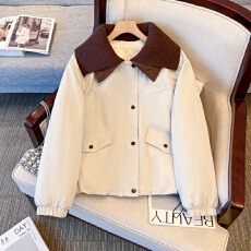 批发秋冬新款设计感双层领短外套小个子加绒加<b class='q'>原</b>高级感工装夹克潮