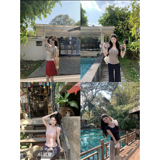 批发来财小马【<b class='q'>小</b>飞袖】双层木耳边<b class='q'>小</b>飞袖正肩t恤修身百搭上衣