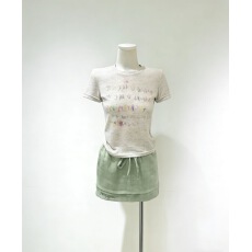 批发糯米花纱色印花短袖T恤  -001-932