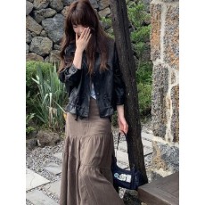 批发韩系气质短款皮衣女秋季新款小个子休闲显瘦软皮外套大小姐
