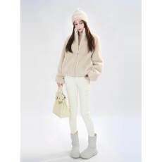 批发水貂绒皮毛一体外套女<b class='q'>冬</b>季新款立领加厚环保皮草短款毛绒上衣