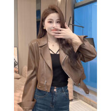批发韩版小个子显瘦宽松百搭外套女<b class='q'>春</b>季新款复古短款时尚皮衣女
