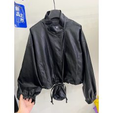 批发秋新款立领<b class='q'>皮衣</b>韩版休闲夹克配包包外套女款超软蛋白皮