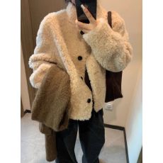批发羊羔毛环保皮草外套女短款冬新款高级感加绒加棉加厚毛绒上衣