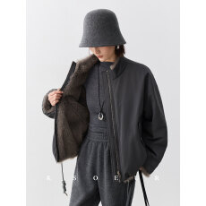 批发进阶暖阳 ]两面穿轻派克环保皮草 宽松保暖外套