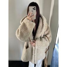 批发<b class='q'>秋</b>冬新款仿皮草外套女显瘦保暖环保皮草中长款连帽毛毛大衣女