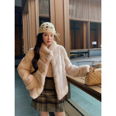 批发千金兔/进口整皮獭兔毛雷克斯毛毛<b class='q'>皮草</b>外套女显瘦轻新款