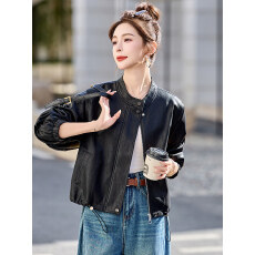批发海宁真皮皮衣外套女新款<b class='q'>春</b>秋时尚气质女士短款高端绵羊皮夹克