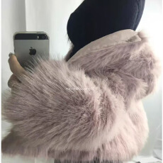 批发小众淡色系毛茸茸温暖<b class='q'>甜美</b>皮草外套