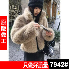 批发时髦洋气<b class='q'>立领</b>毛毛保暖外套环保皮草大衣